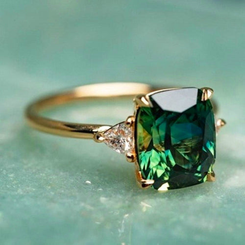 Glück – Bague en or avec zircon vert